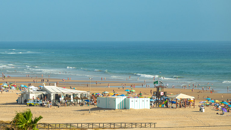 Beach and kiosk